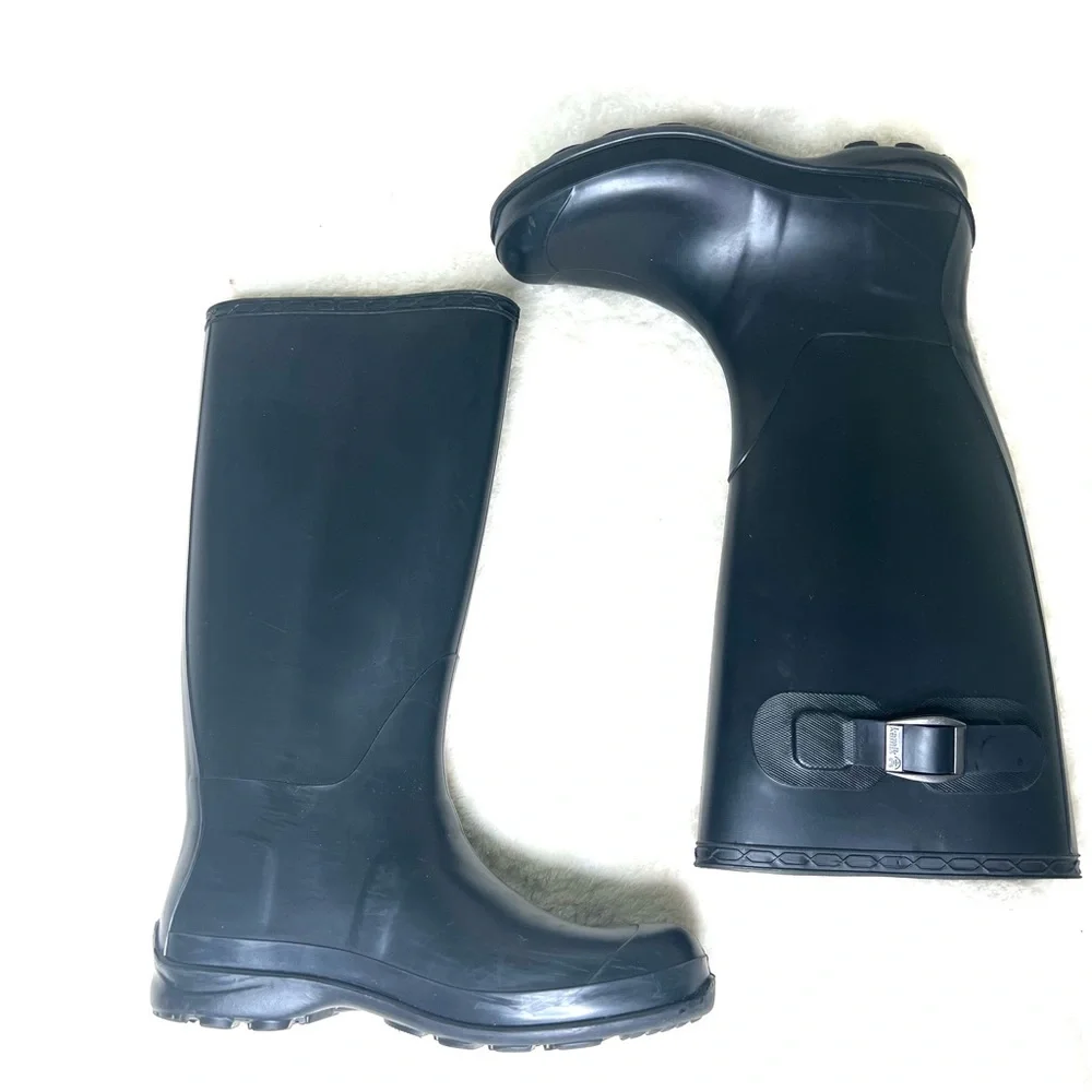 Kamik tall rain boots black size 6